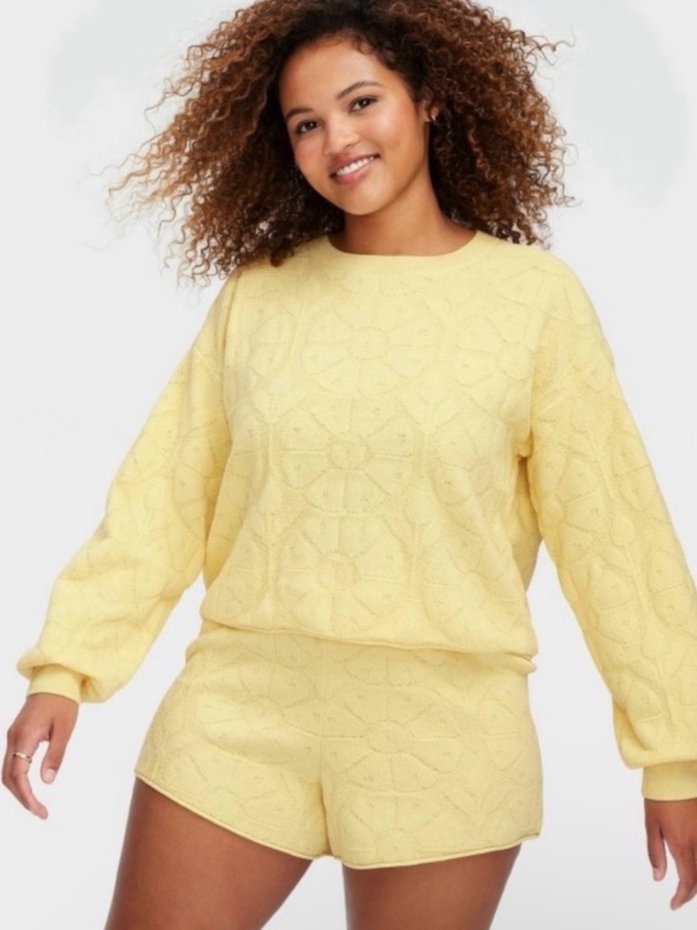 Roller Rabbit x Target Yellow Floral Sweater S